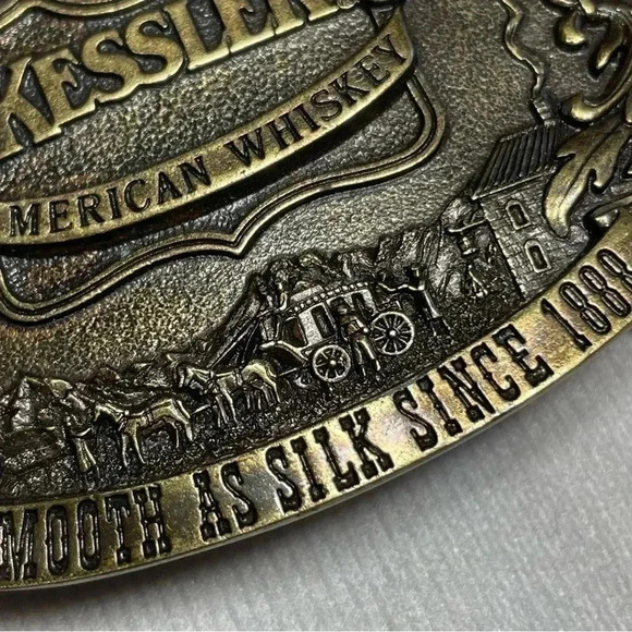 1993 Kessler Whiskey Brass Buckle 3” x 2.25” Vintage Limited Edition Made USA - Picture 5 of 5